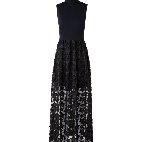Midi Dress with 3D Star Embroidery