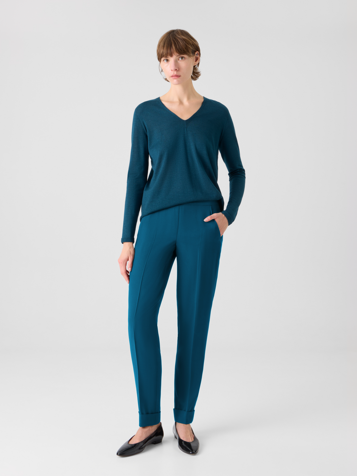 Designer Chris Tapered Pants with Elastic Waist - green