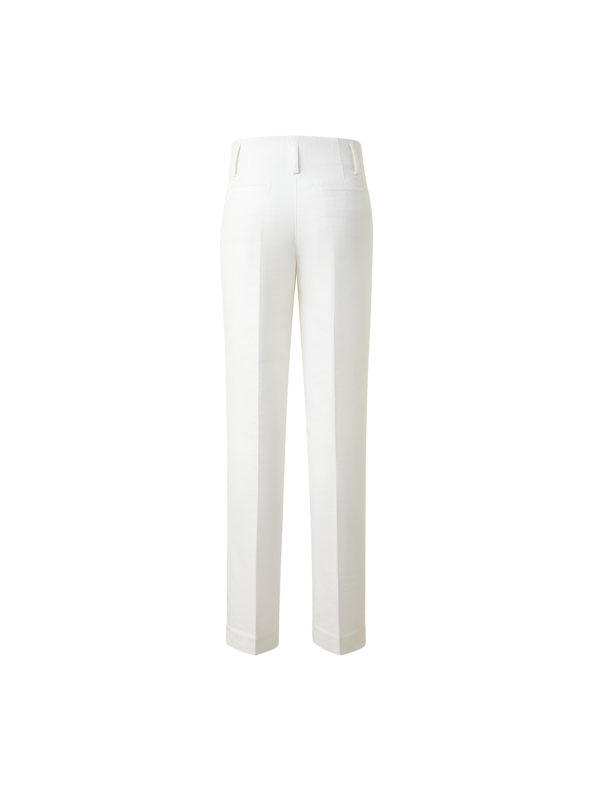 Designer Tapered Cotton Silk Double-Face Pants - neutral - ecru - white