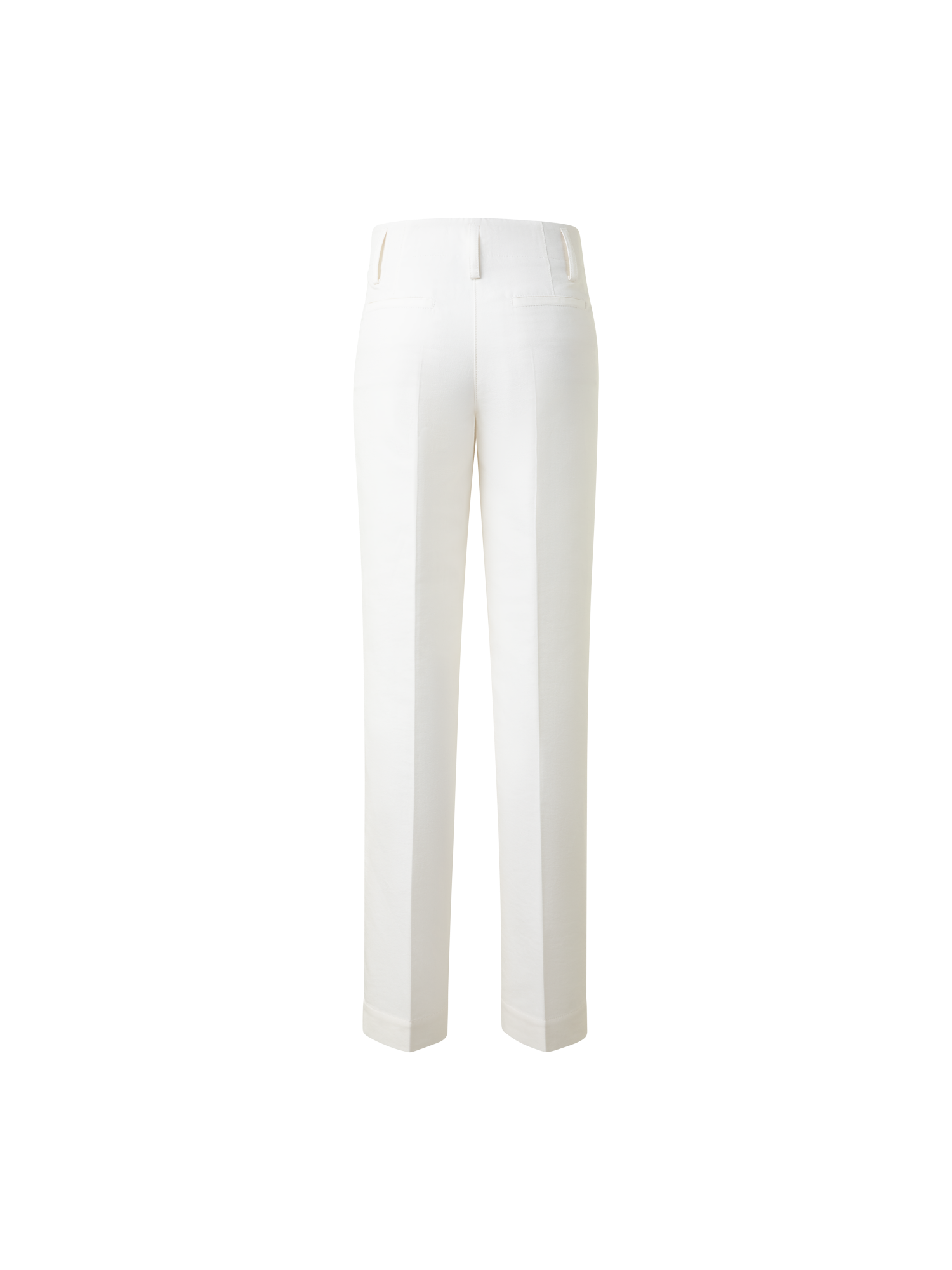 Designer Tapered Cotton Silk Double-Face Pants - neutral - ecru - white