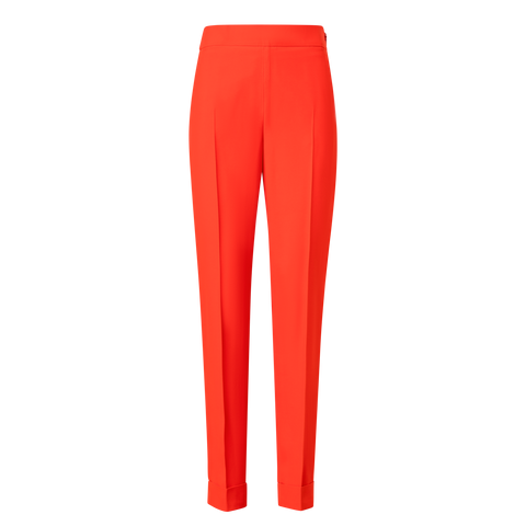 Tapered Crêpe Pants with Elastic Back