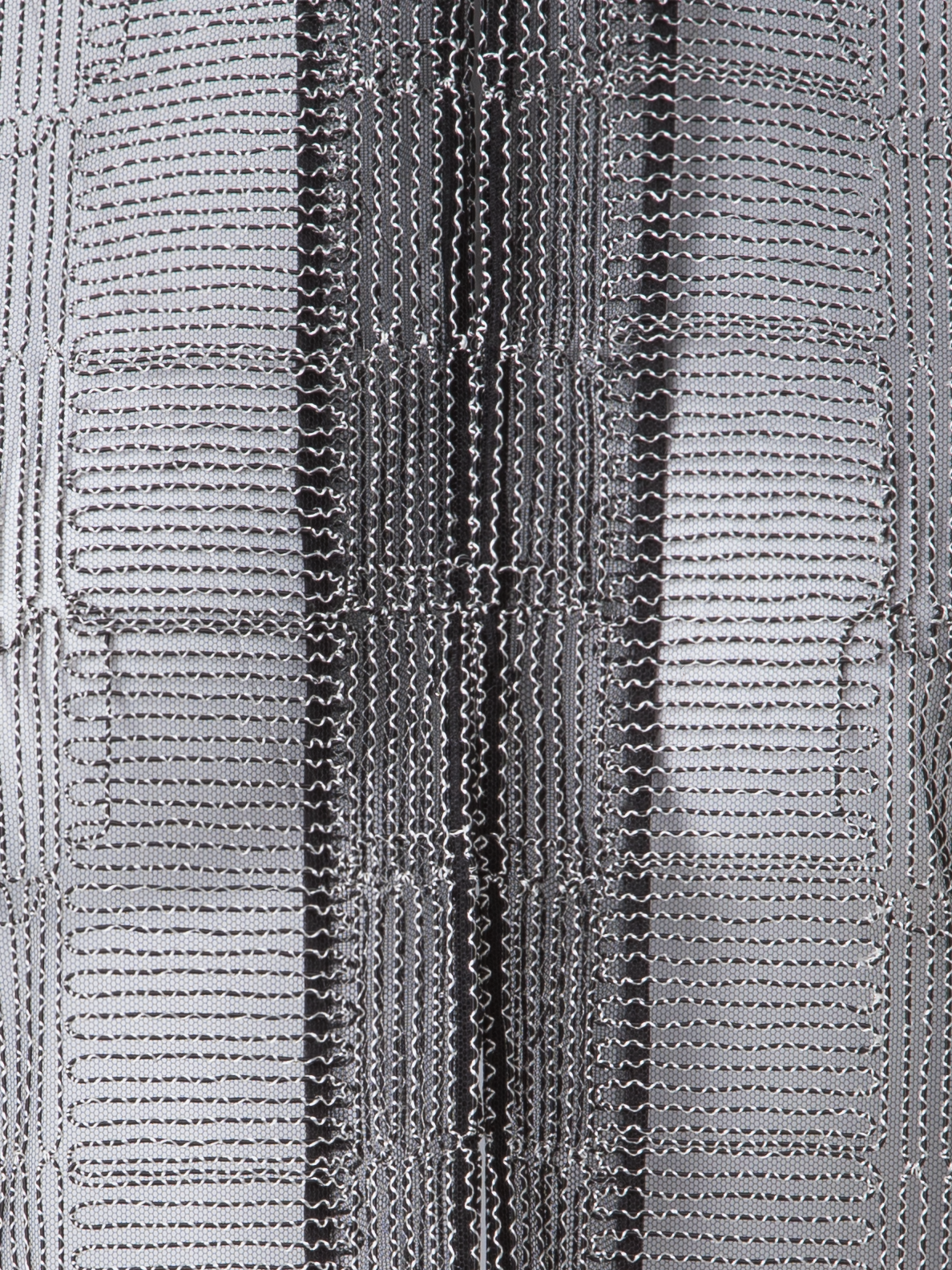 Designer Short Jacket in Square on Tulle Embroidery - black