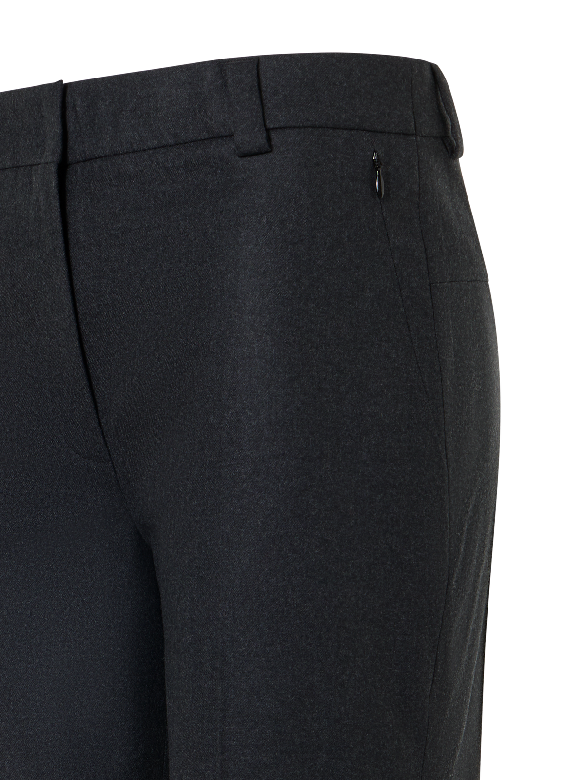 Designer Cuffed Tapered Flannel Pants - grey