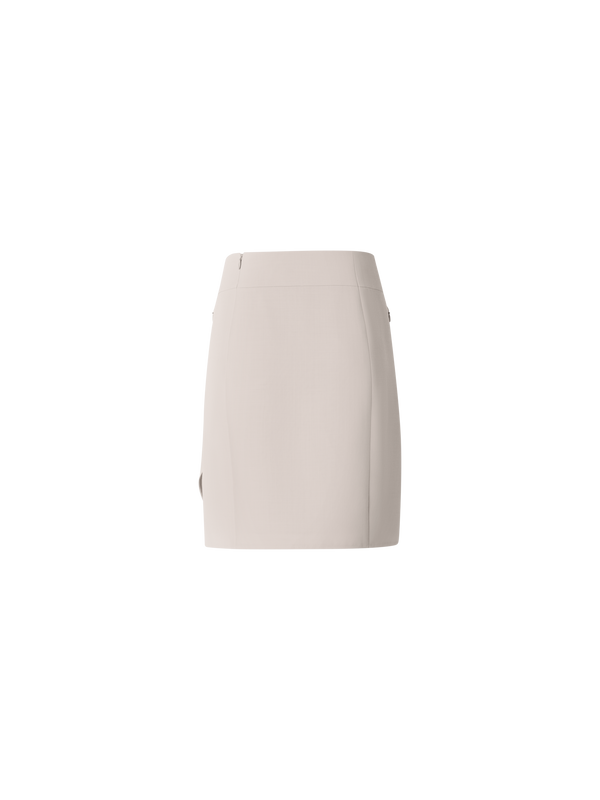 Designer Short Skirt in Cotton Double-Face - beige
