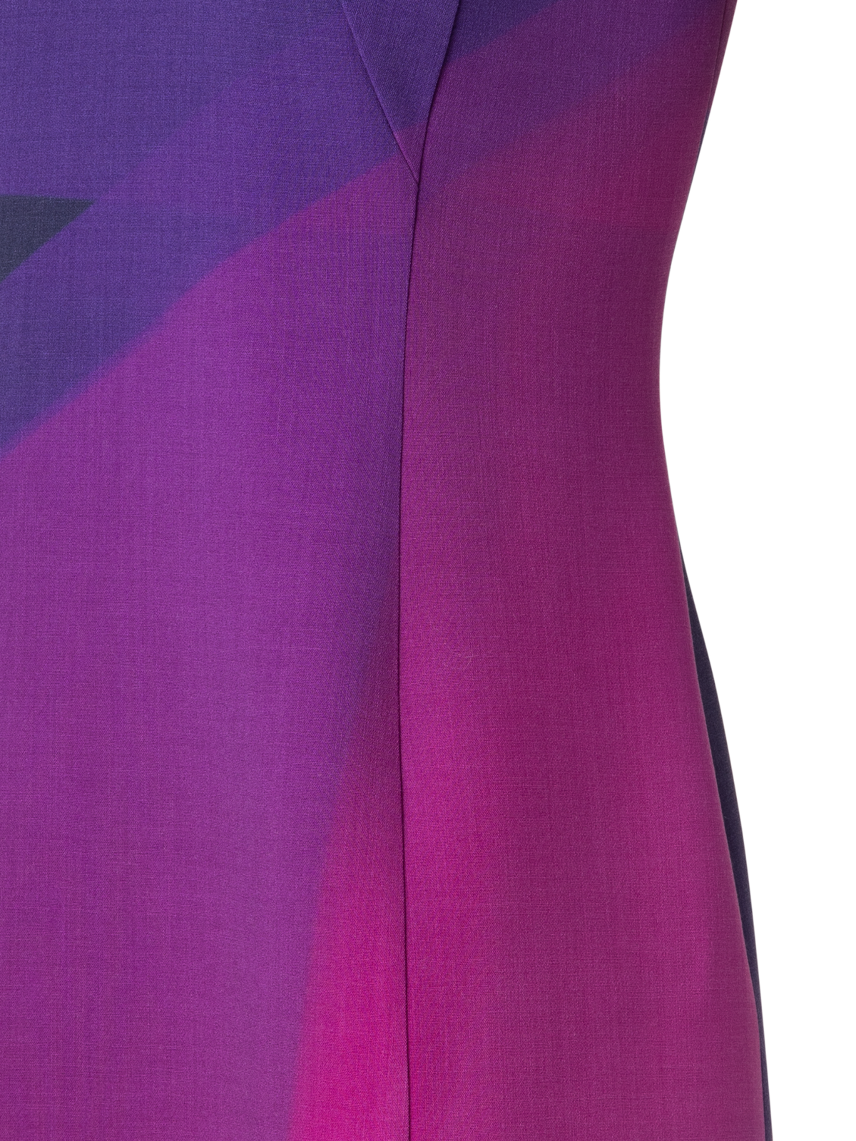 Designer Wool Sheath Dress with Alta Magenta Print - purple - multicolor