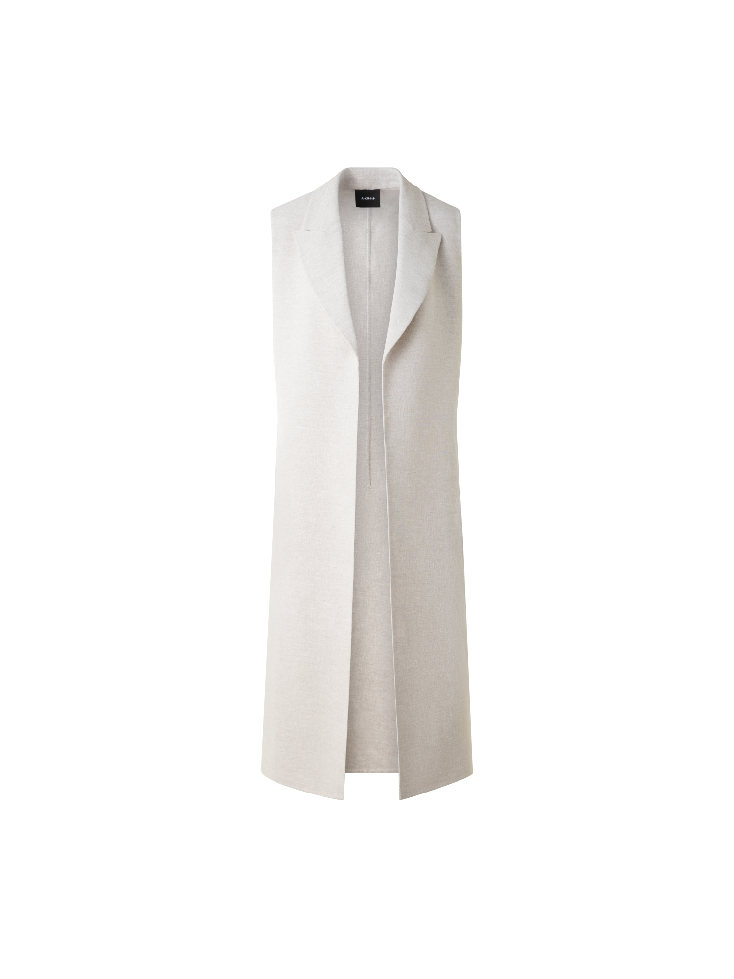 Designer Duo Coat - Vest and Bolero in Linen Double-Face - neutral - grey - ecru - white