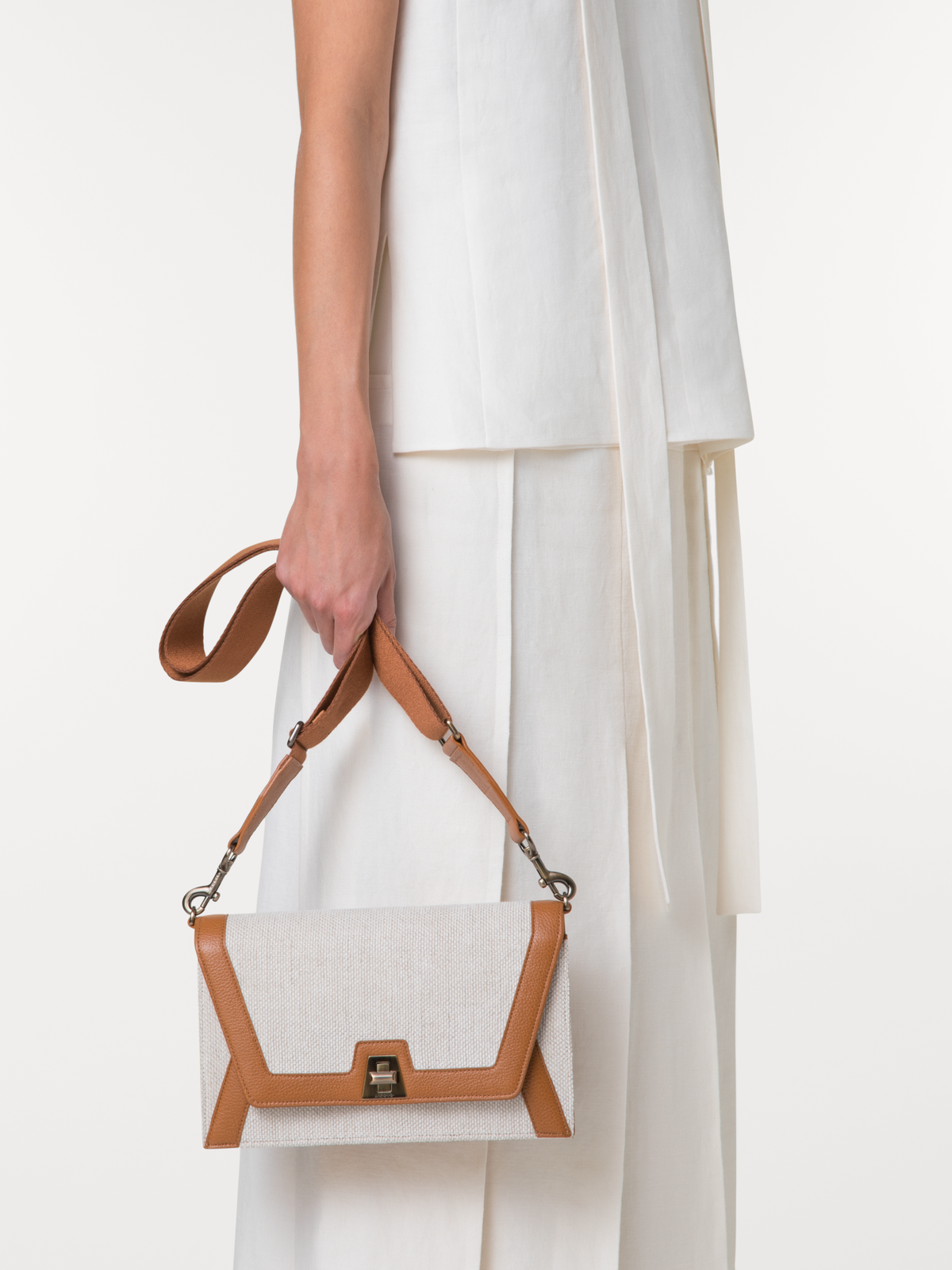 Designer Anouk City Bag - neutral - ecru - white - brown - multicolor #editorial
