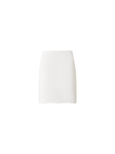 Designer Short Pencil Skirt in Cotton Double-Face - neutral - ecru - white
