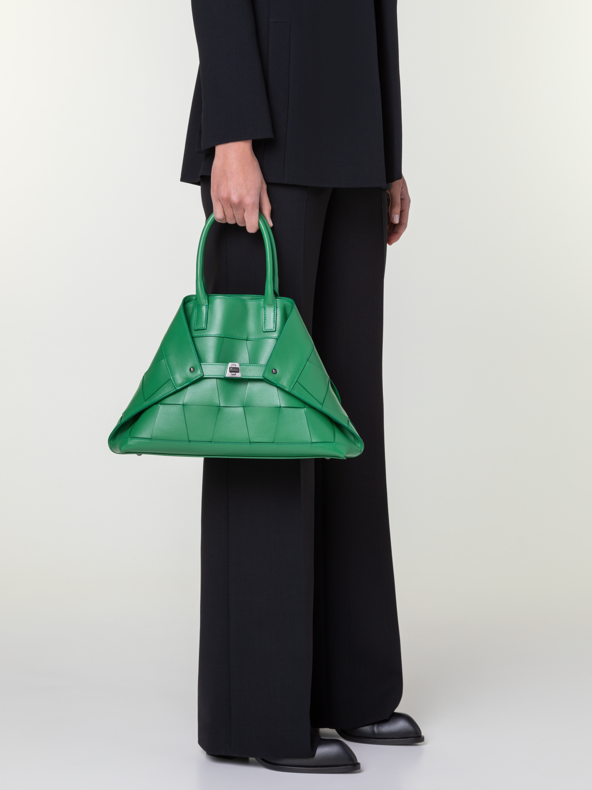 Designer Ai Small Top Handle Tote - green #editorial