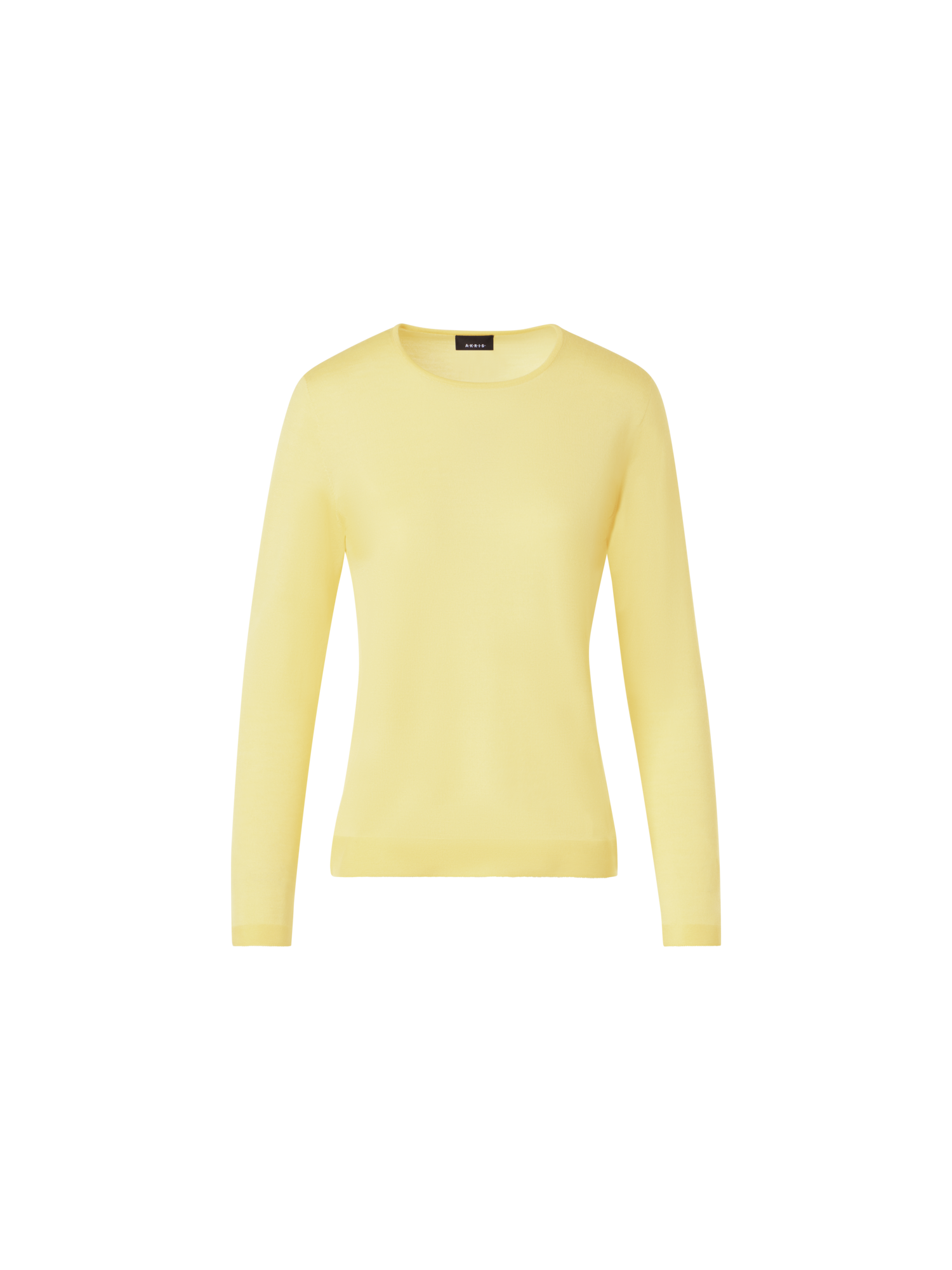 Designer Seamless Crew Neck Sweater in Cashmere Silk - yellow