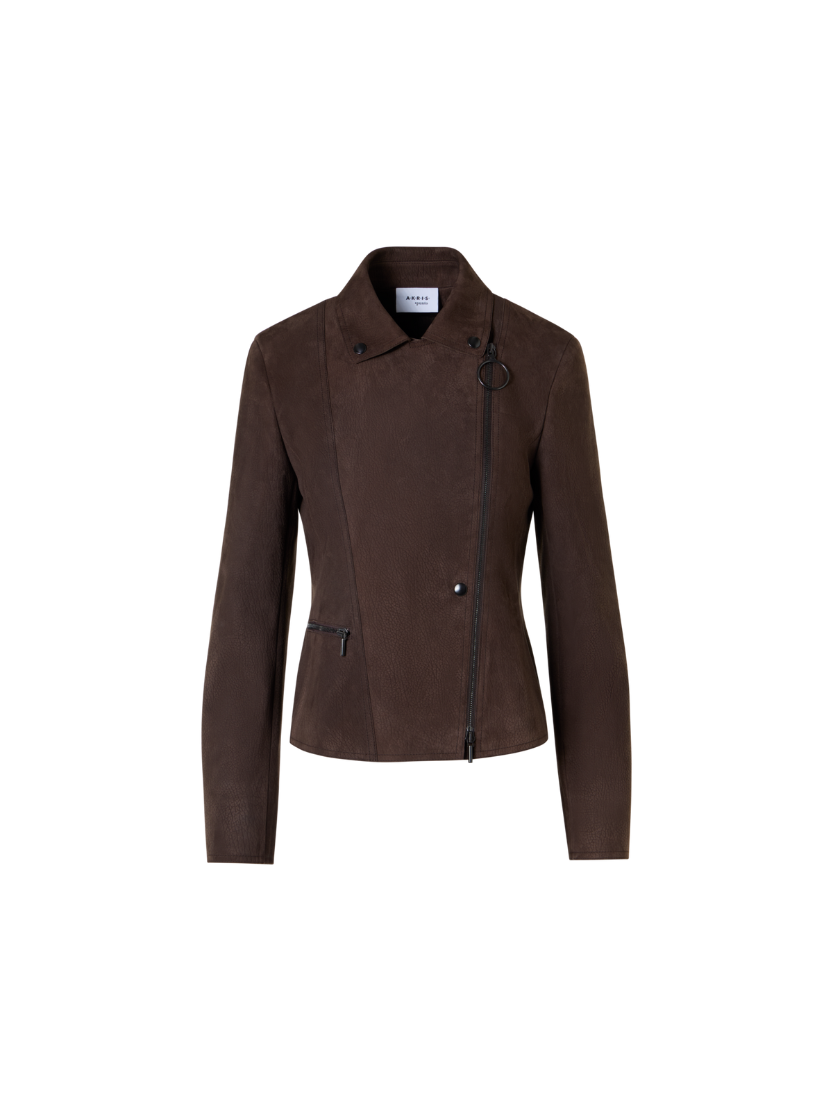 Designer Short Motorbike Jacket in Lamb Suede - brown