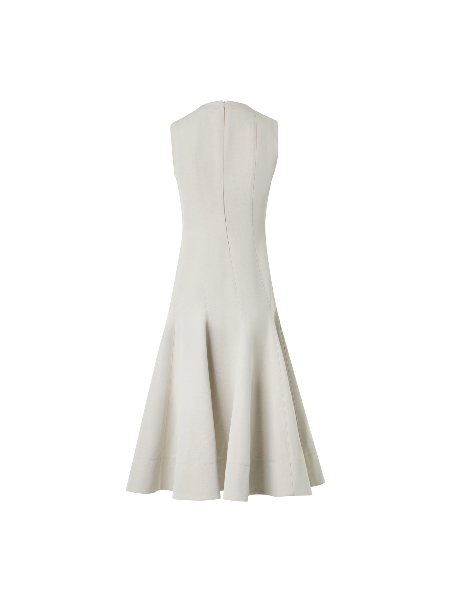 Designer Fit-and-Flare Cotton Linen Gabardine Midi DressonFit-and-Flare Cotton Linen Gabardine Midi DressFit-and-Flare Cotton Linen Gabardine Midi DressFit-and-Flare Cotton Linen Gabardine Midi Dressal Midi Dress in Cotton-Linen Gabardine - grey