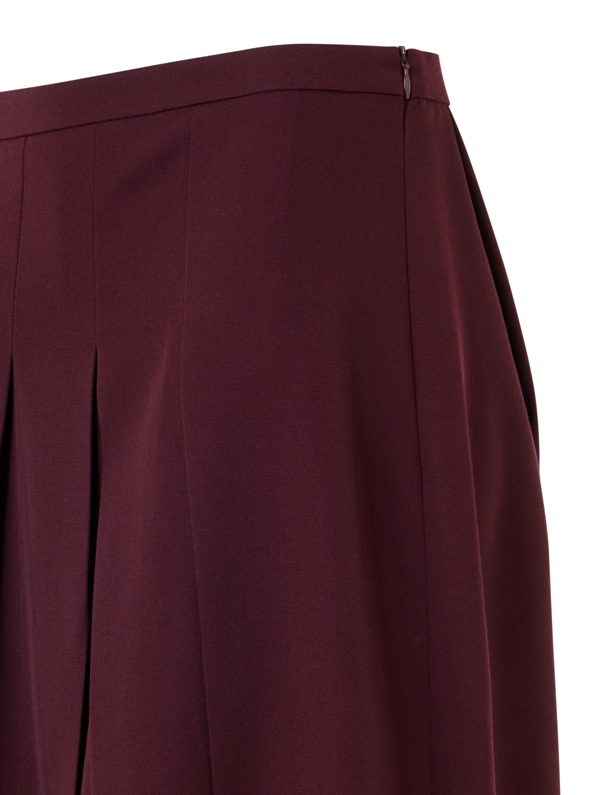 Designer Pleated Midi Skort in Wool Gabardine - red