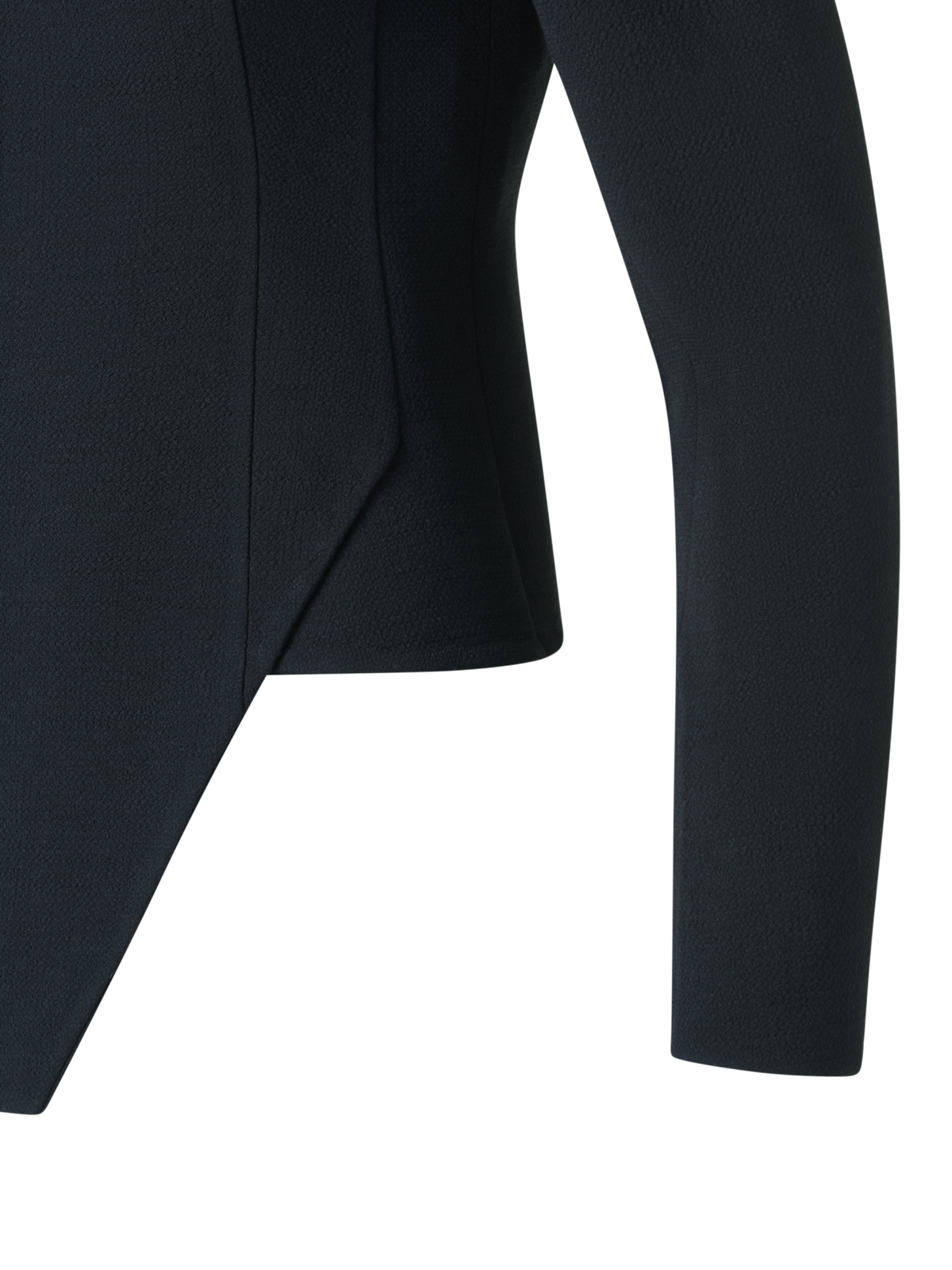 Designer Fitted Trapezoidal Wool Double-Face Jacket - black - neutral