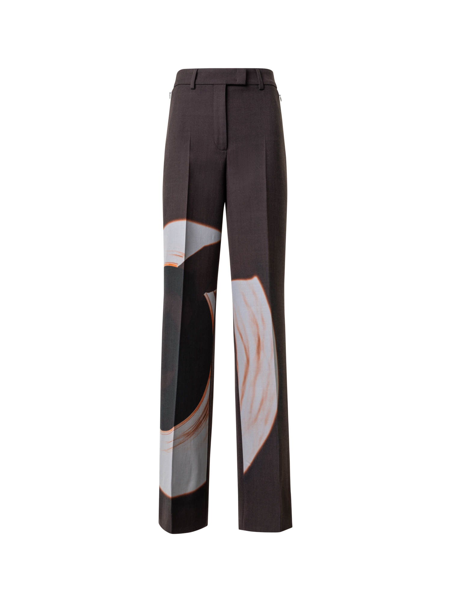 Designer Wide Double-Face Pants with Mocca Loop Print - brown - multicolor