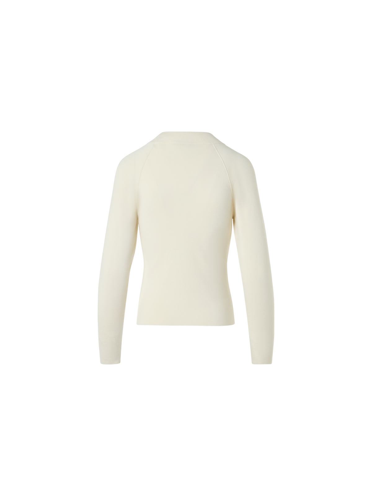 Designer Fitted Cashmere Silk Knit Sweater - ecru