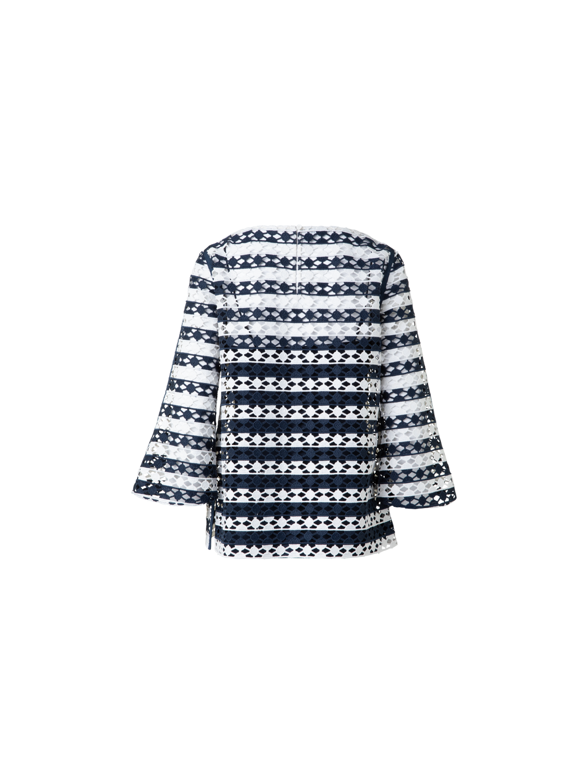Designer Top in Stripe Embroidery - navy - multicolor - ecru - white