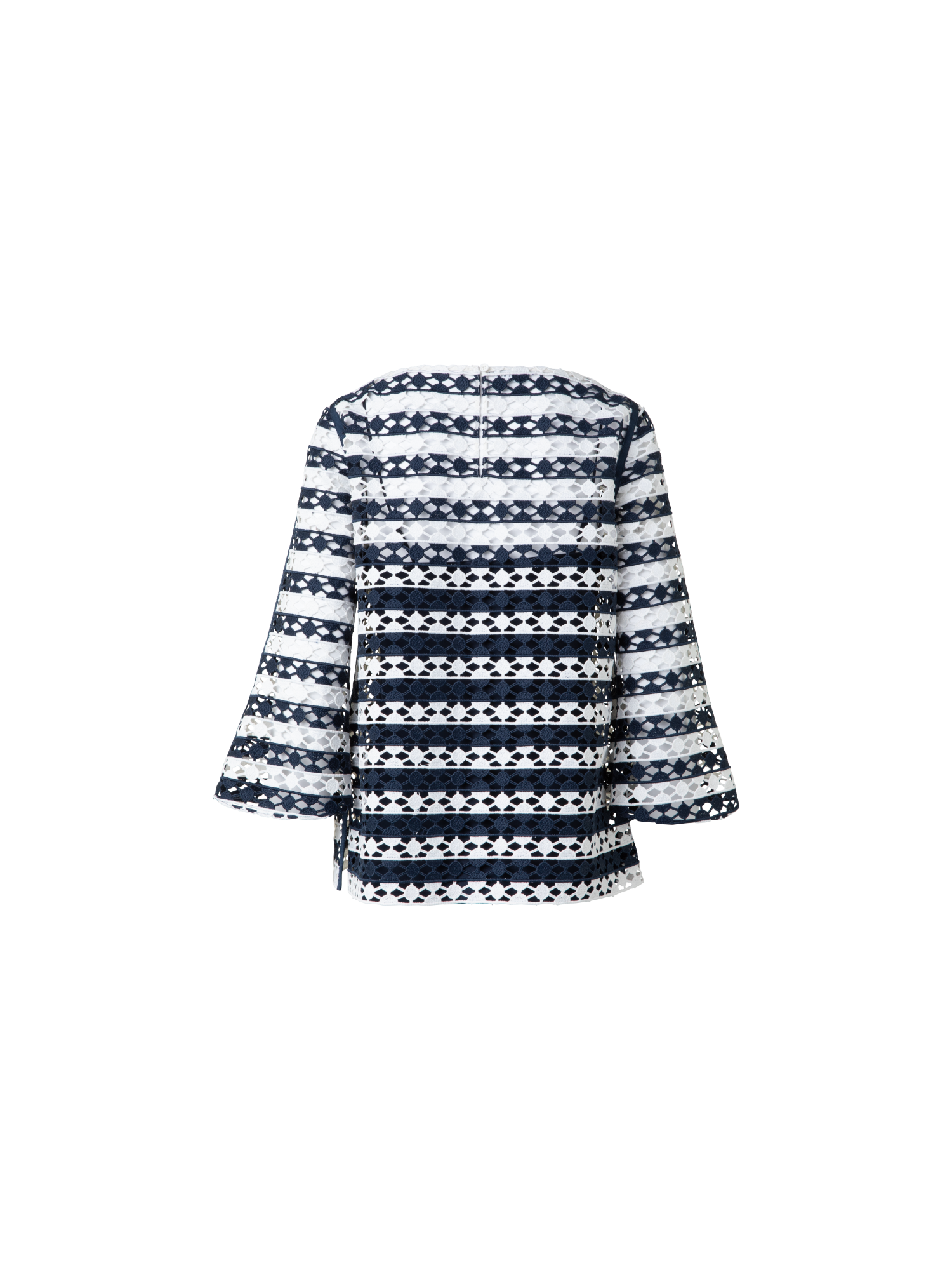 Designer Top in Stripe Embroidery - navy - multicolor - ecru - white
