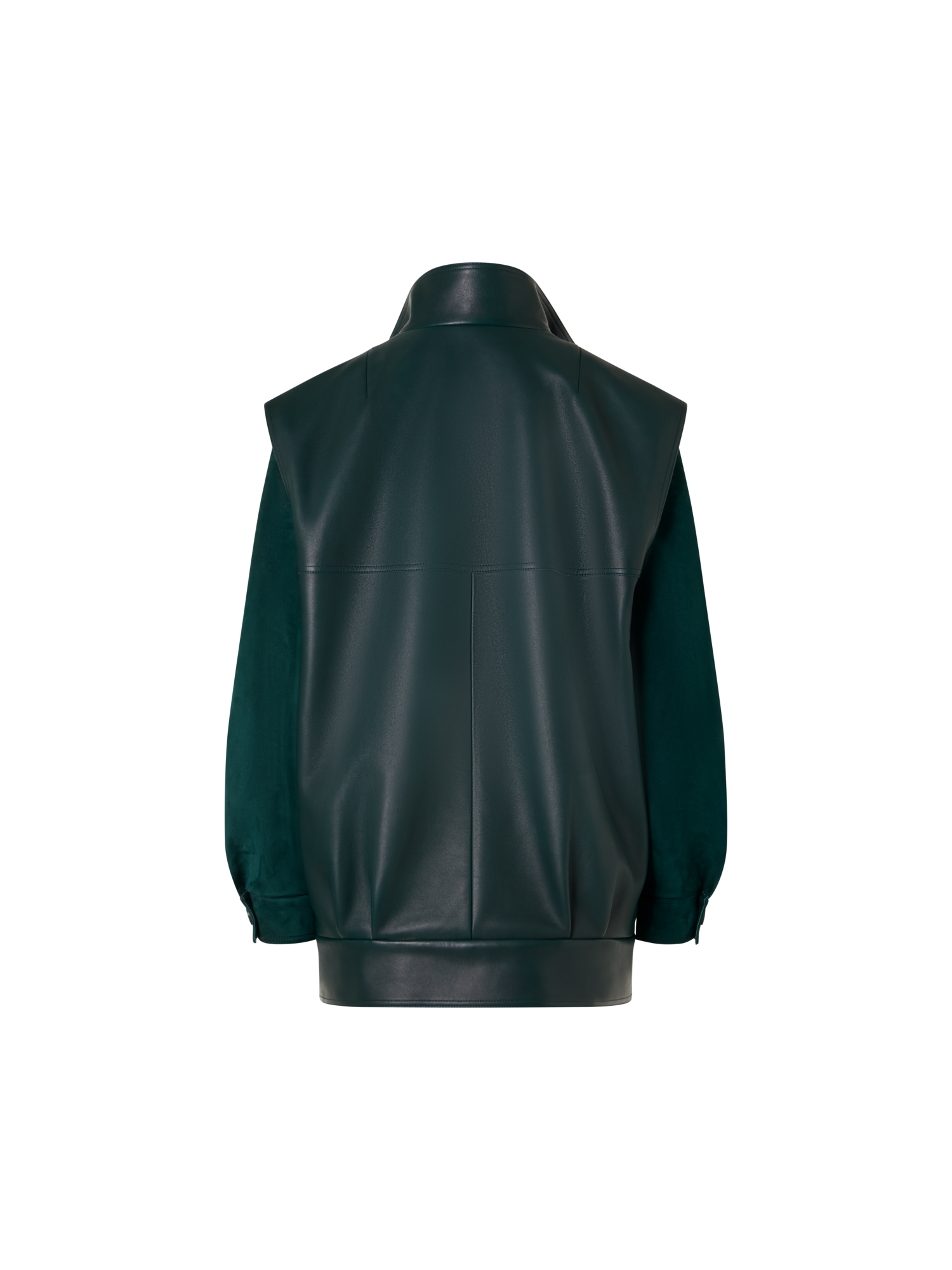 Designer Suede Blouson with Nappa Leather Gilet - green