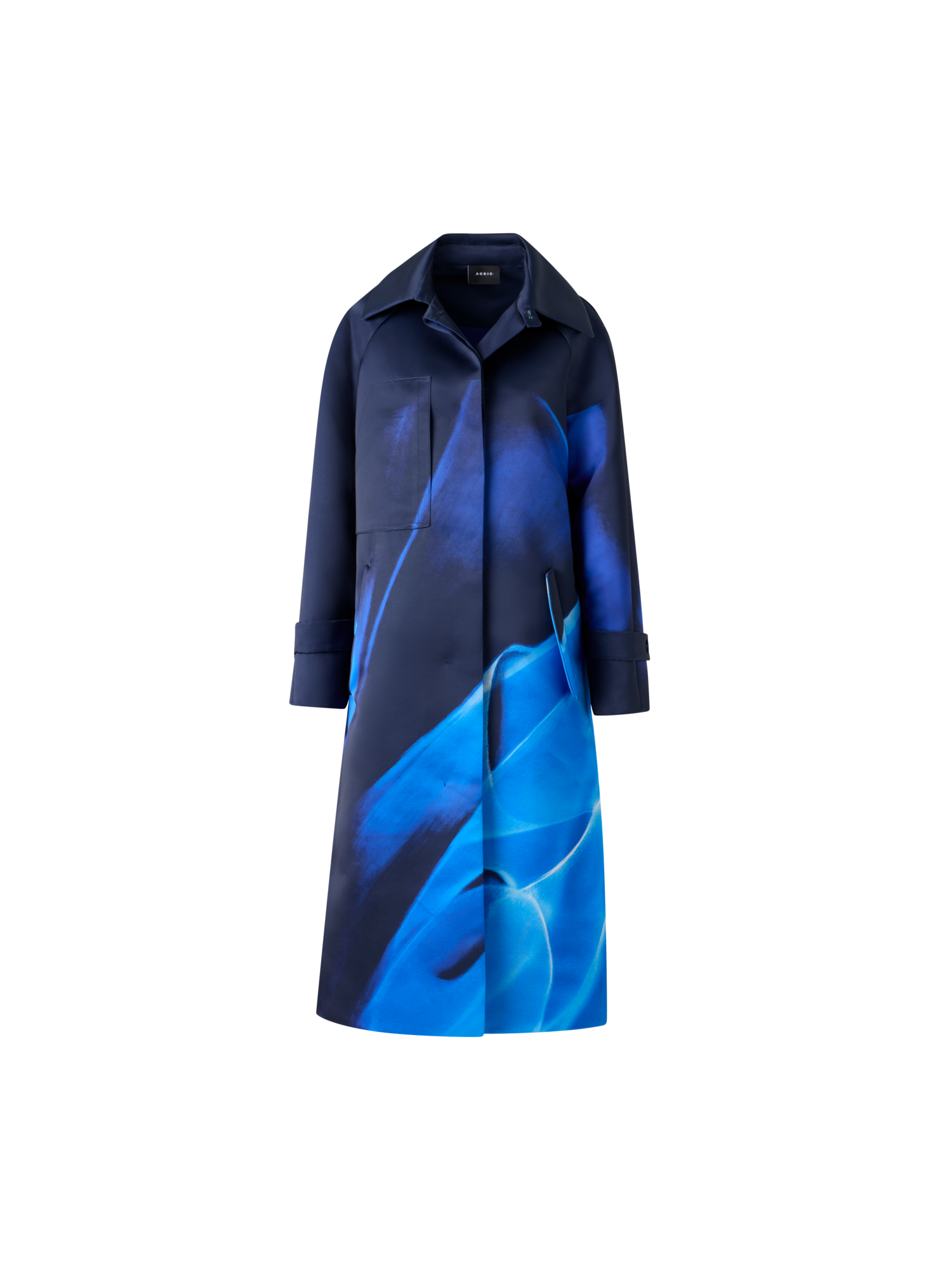 Designer Oversized Coat in Alyson's Cyanotype Print - blue - multicolor