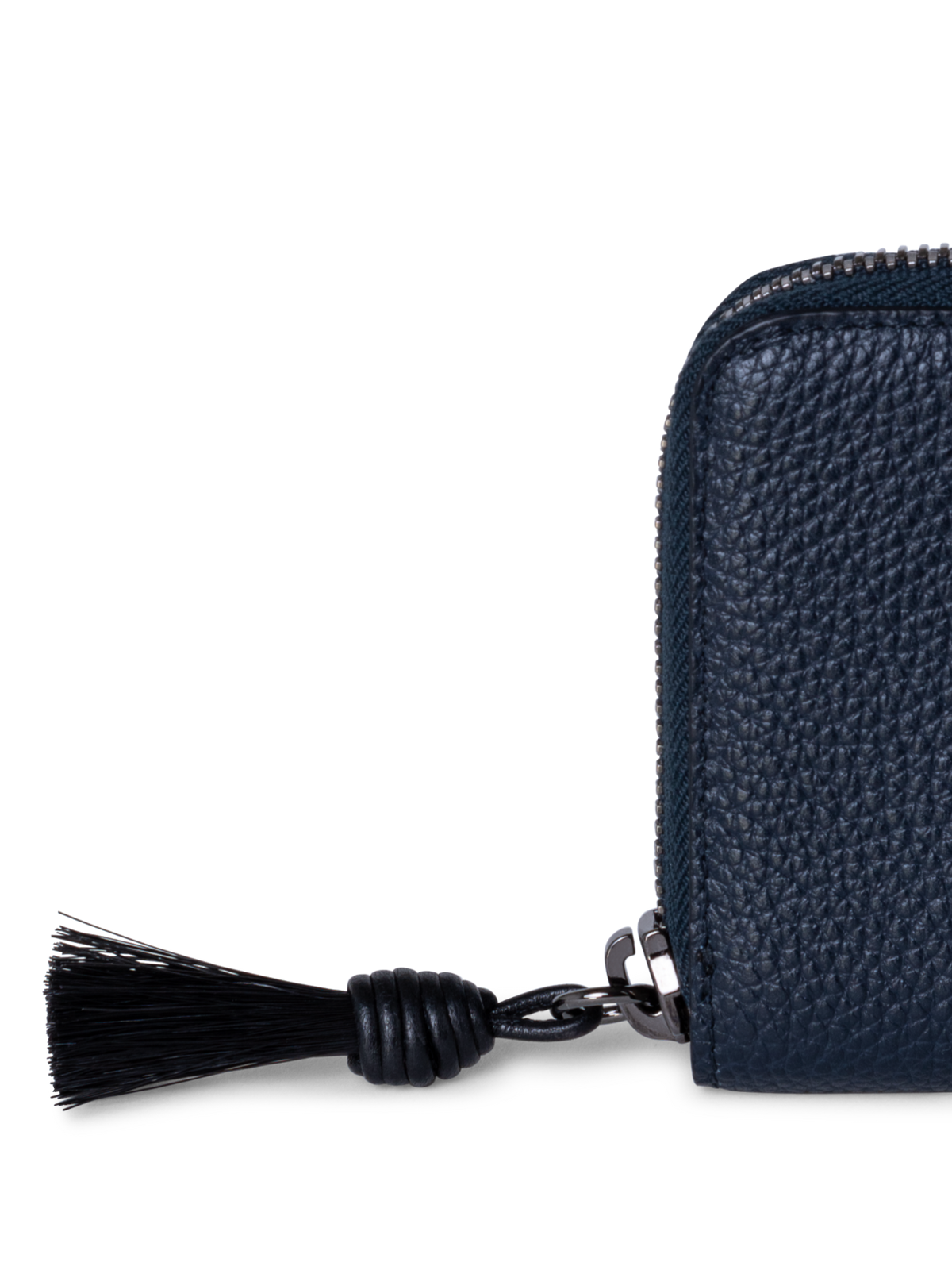 Designer Small Zip Around Wallet - black - navy - blue