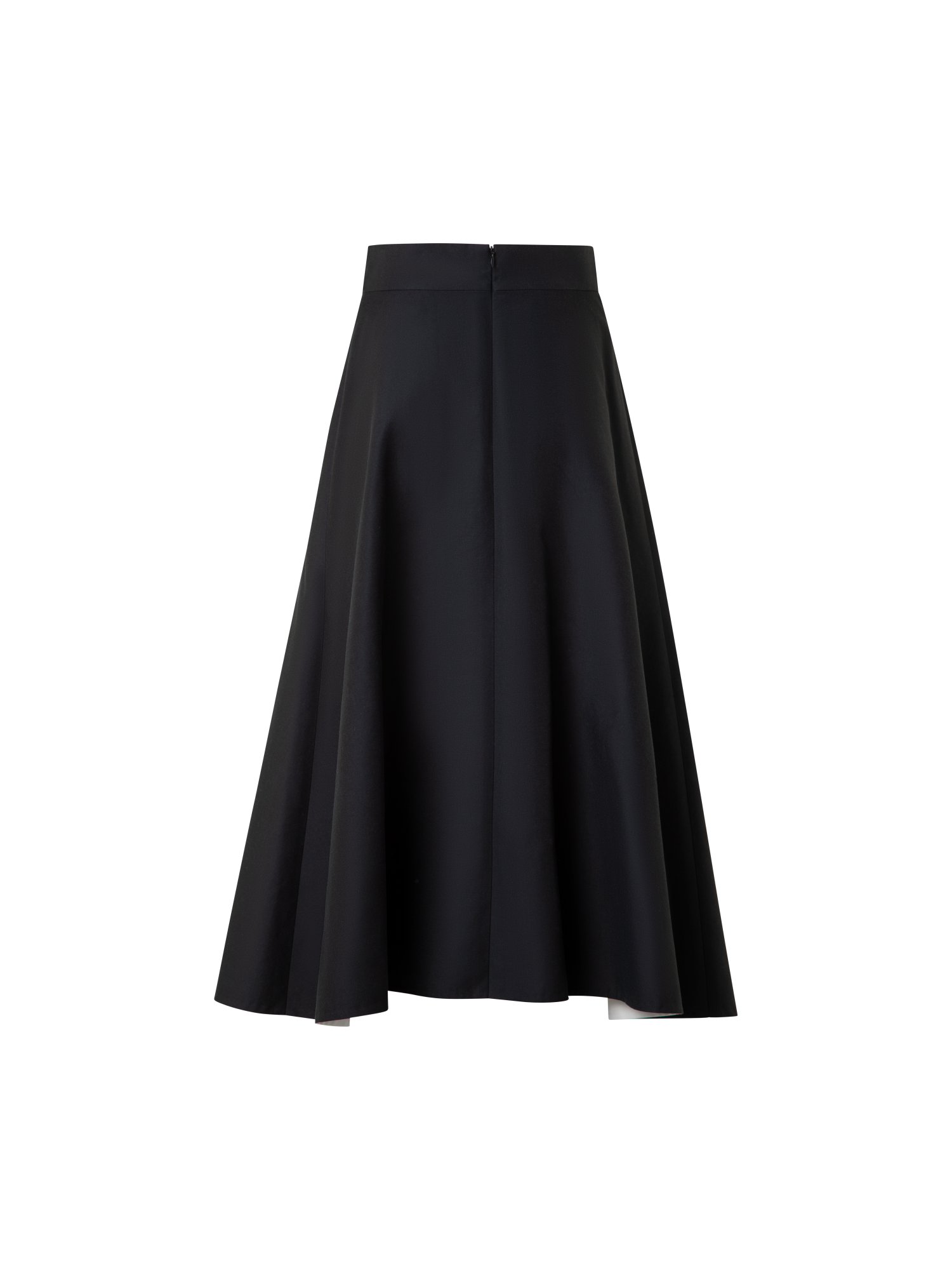 Designer Double-Face Midi Skirt with Dandelion Print - black - multicolor