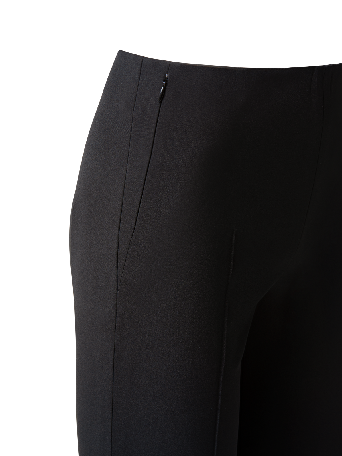 Designer Slim Silk Stretch Crêpe Pants - black