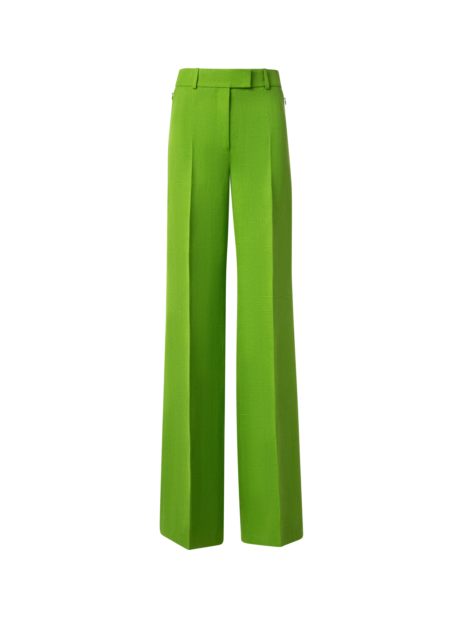 Designer Wide Silk Shantung Pants - green
