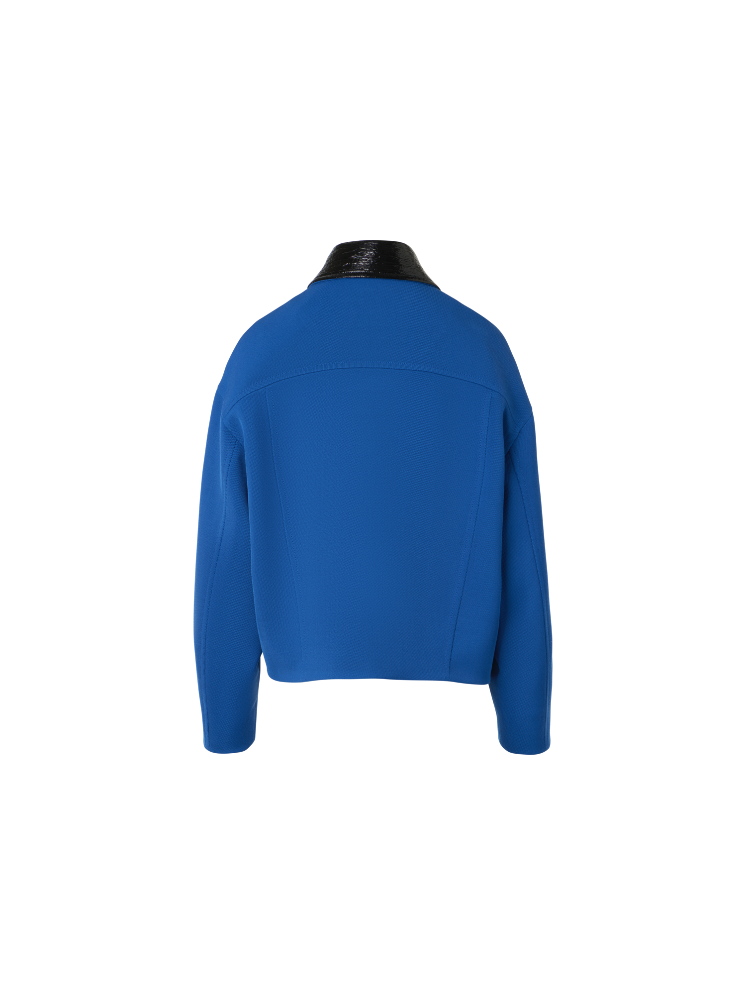 Designer Short Jacket in Heavy Wool Tricotine - blue