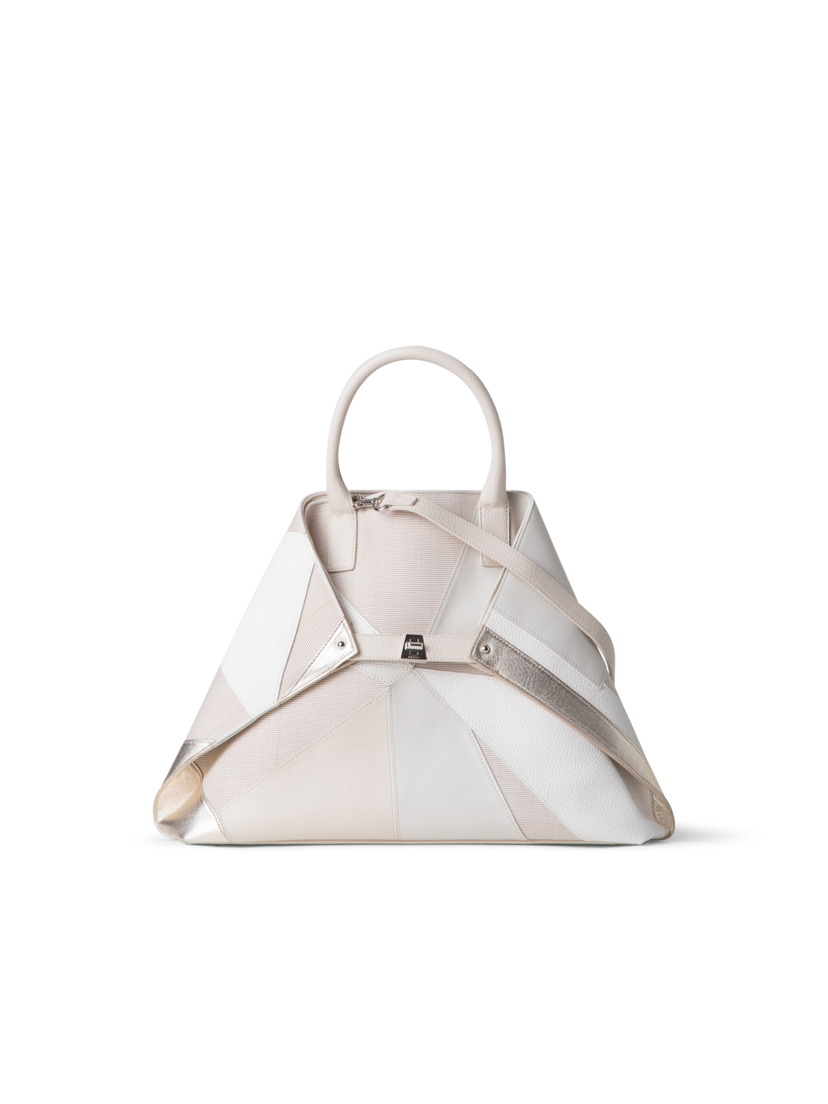 Designer Ai Medium Top Handle Tote - white - neutral - multicolor - ecru