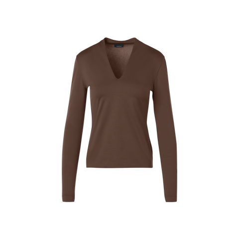 Cotton Stretch Jersey V-Neck Shirt