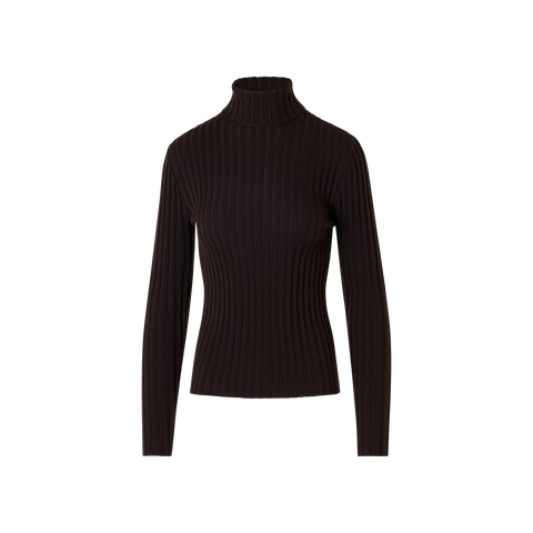Reversed Rib Merino Knit Turtleneck
