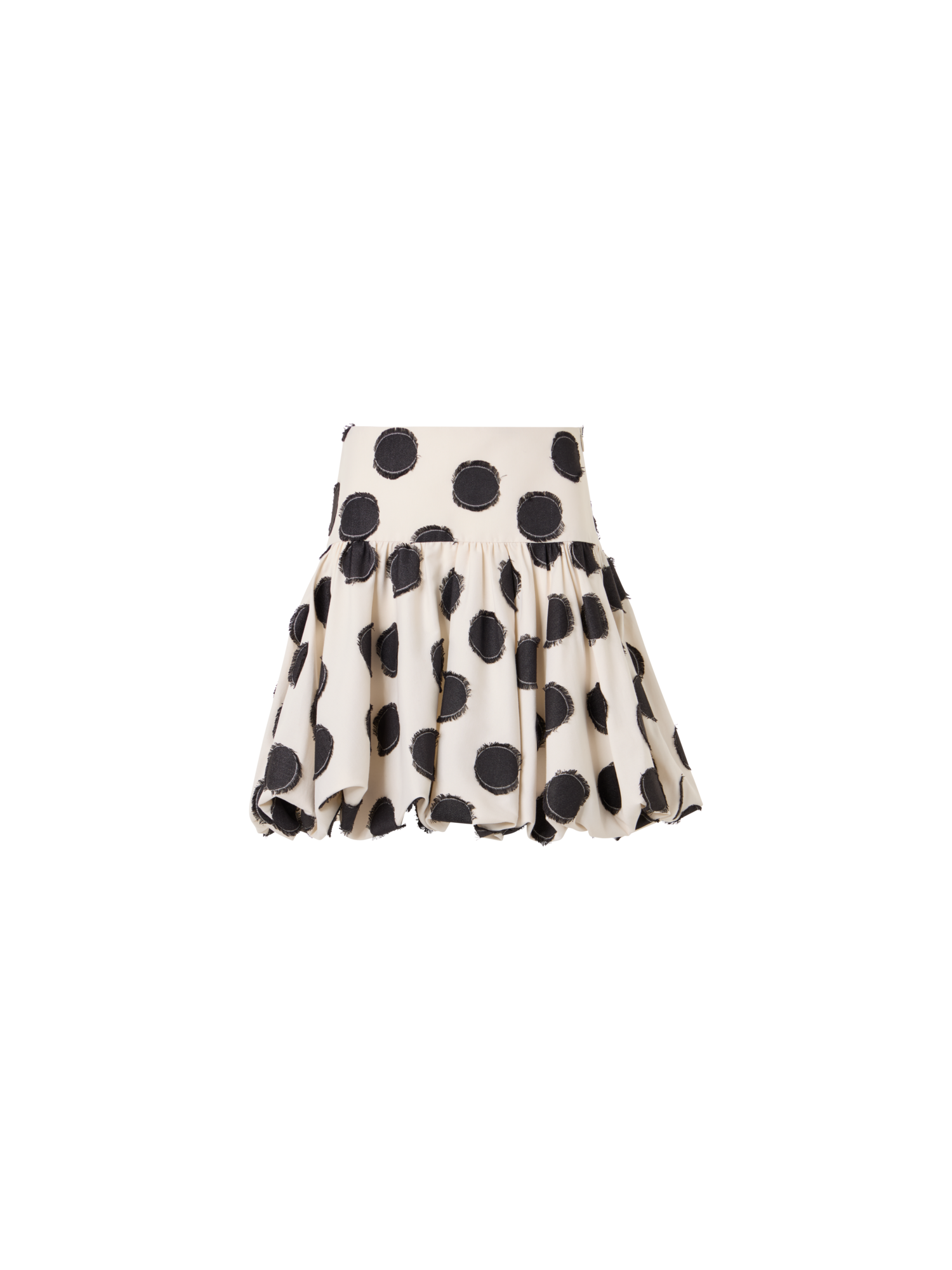 Designer Flared Fringed Polka-Dot Mini Skirt - multicolor - white