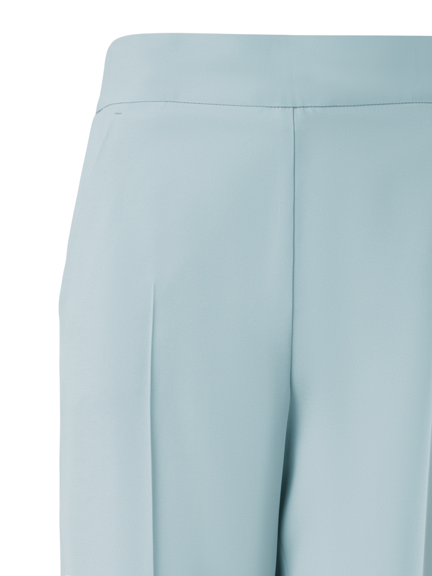 Designer Tapered Crêpe Pants with Elastic Back - pastel - blue