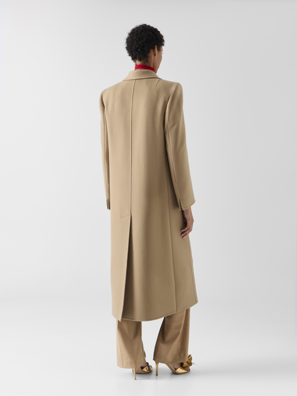 Designer Cashmere Double-Face Straight Coat - beige 