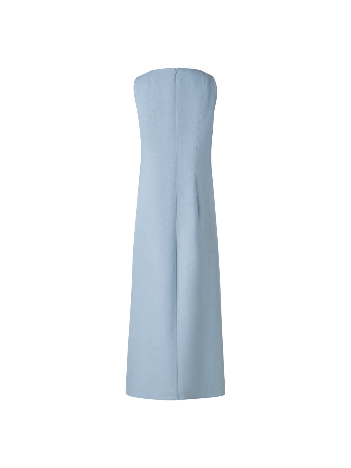 Designer Midi Linen Dress with 3D Carnation Detail - pastel - blue