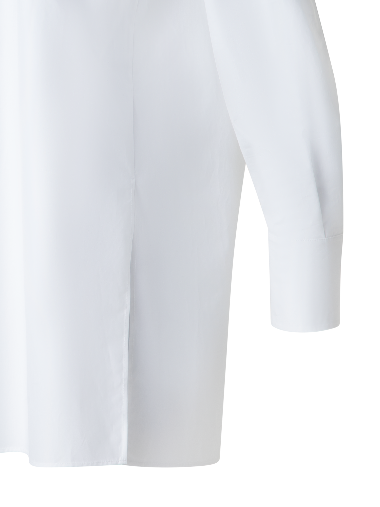 Designer Oversized Shirt in Pleated Cotton Voile  - neutral - white