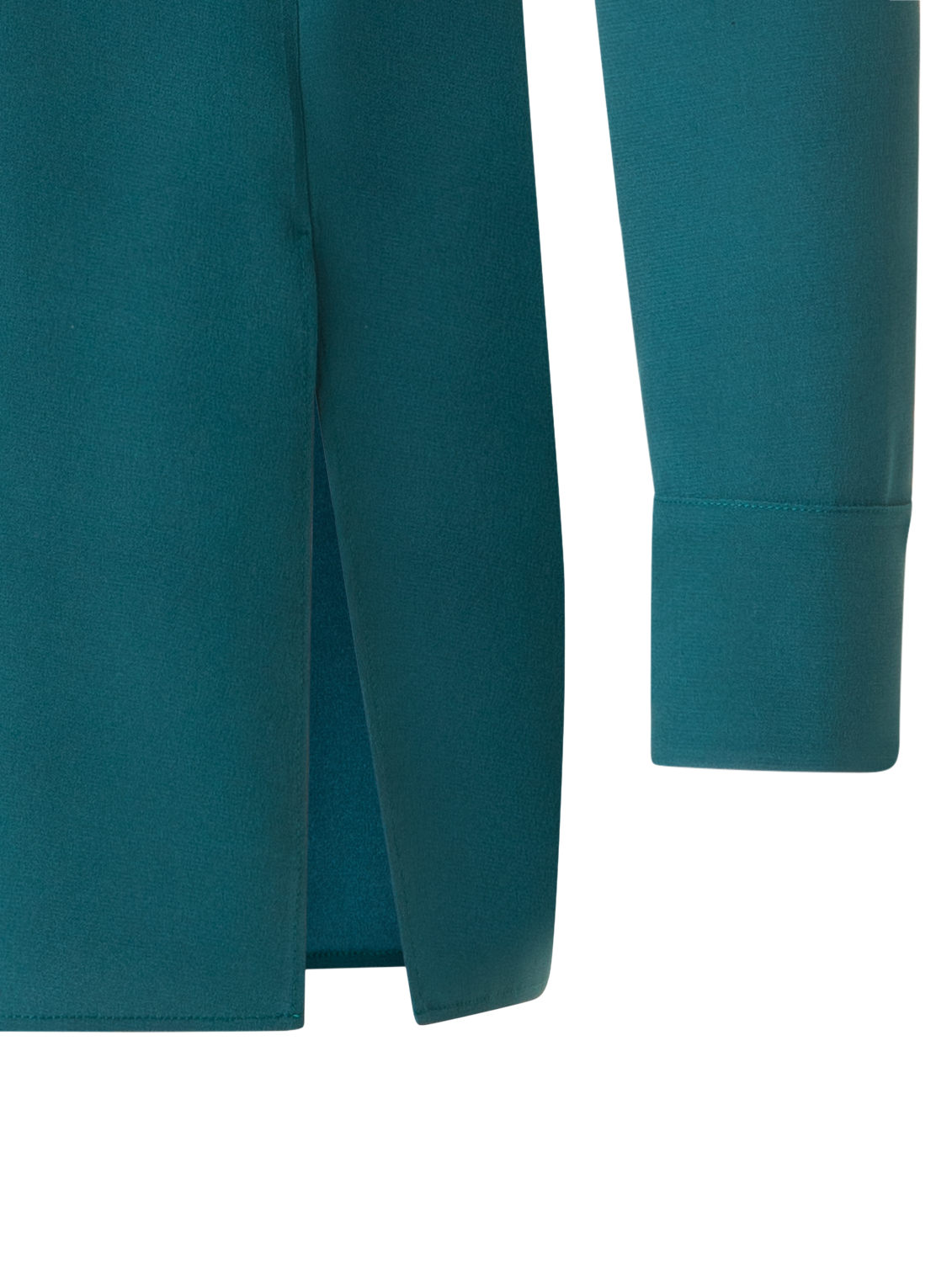 Designer Silk Tunic Blouse with Anemone Print - green - multicolor