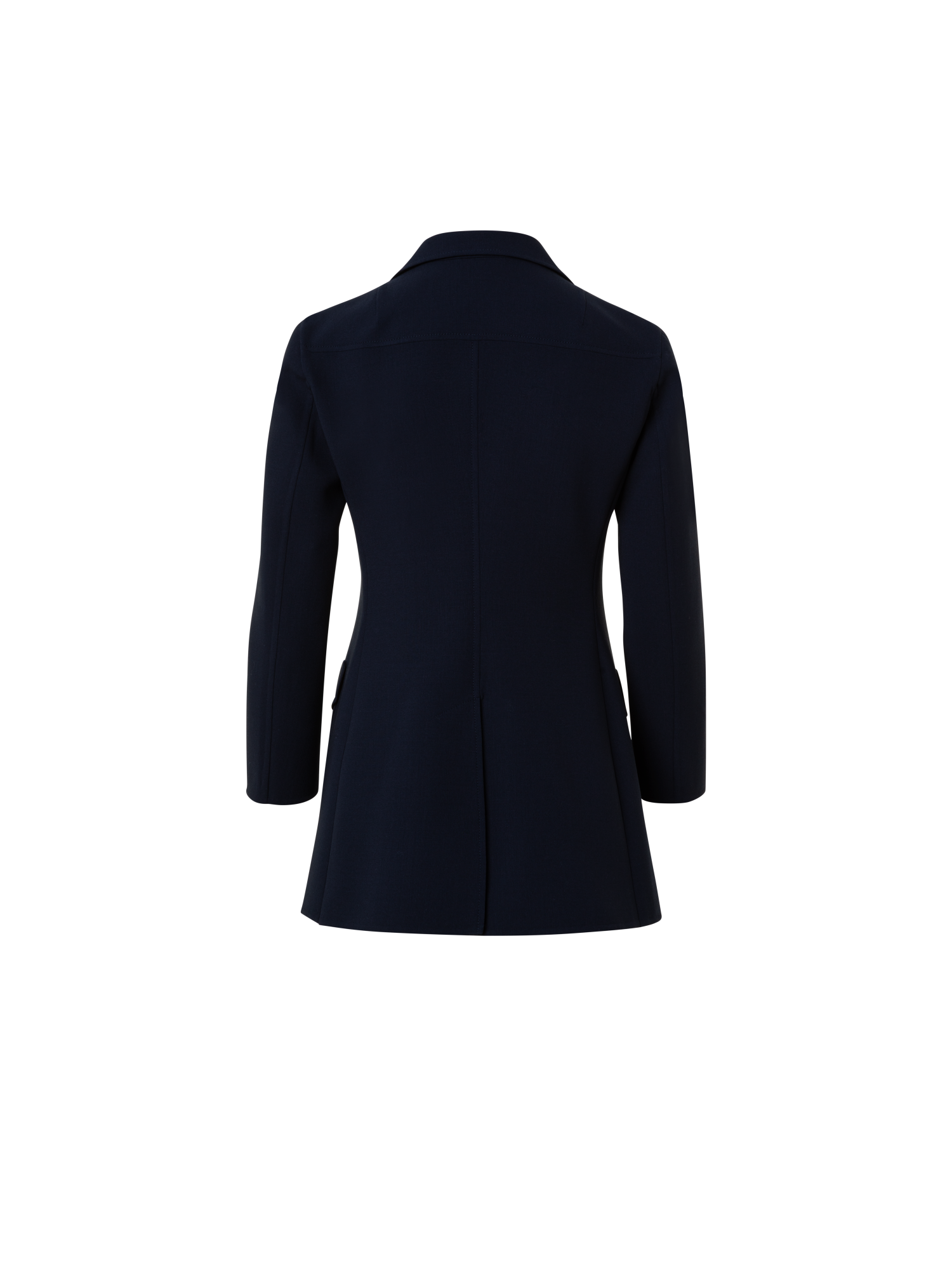 Designer Wool Stretch Double-Face Jacket - navy - blue