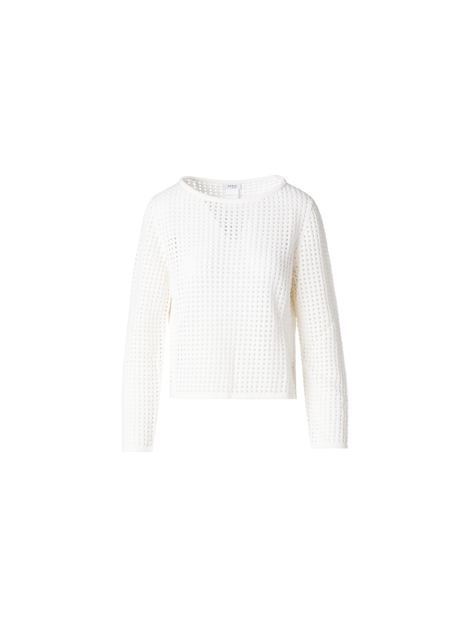 Designer Knit Sweater in Chunky Cotton Mesh - ecru - white
