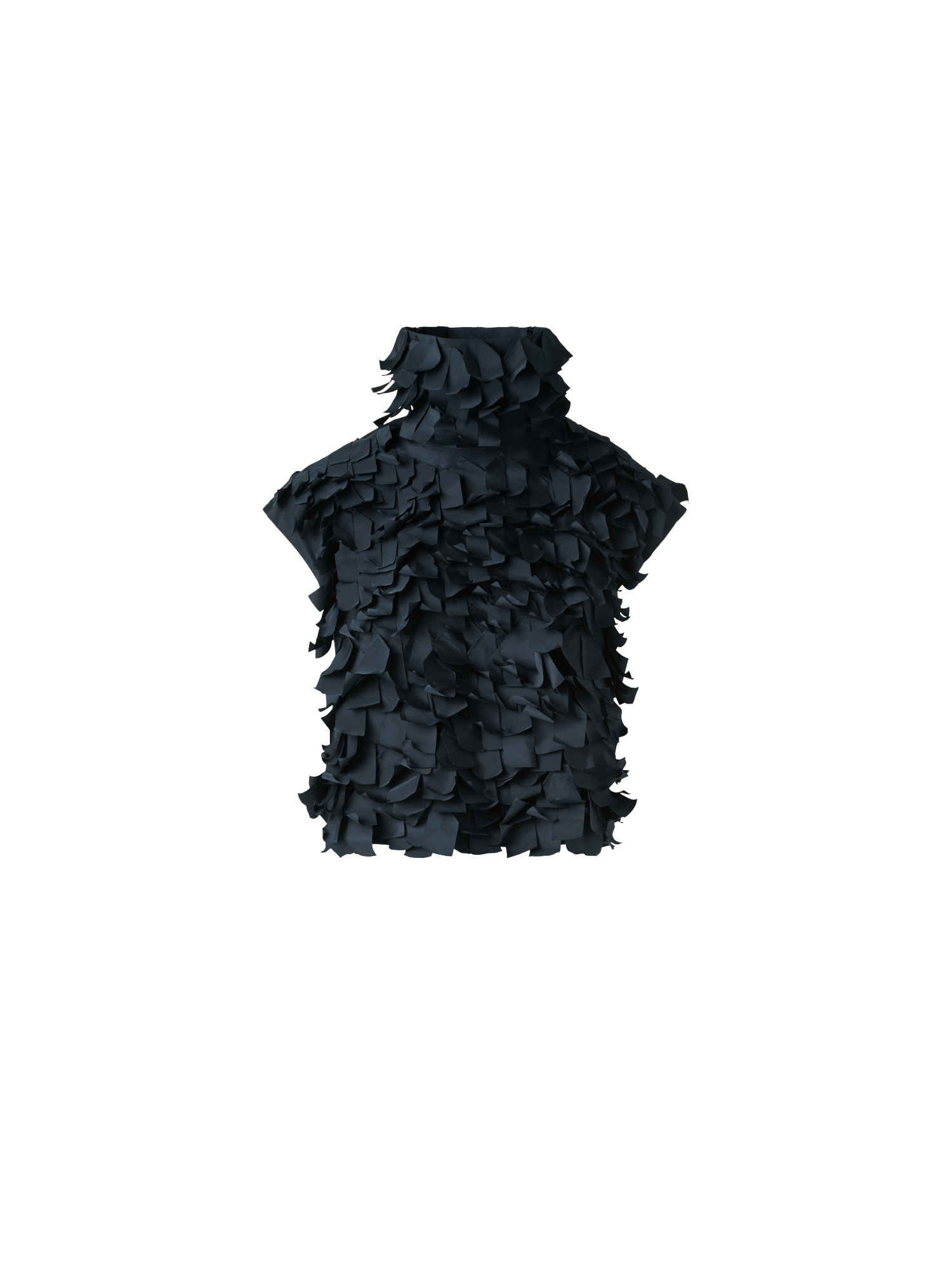 Designer Boxy Techno Top with Taffeta Ribbons - black - neutral