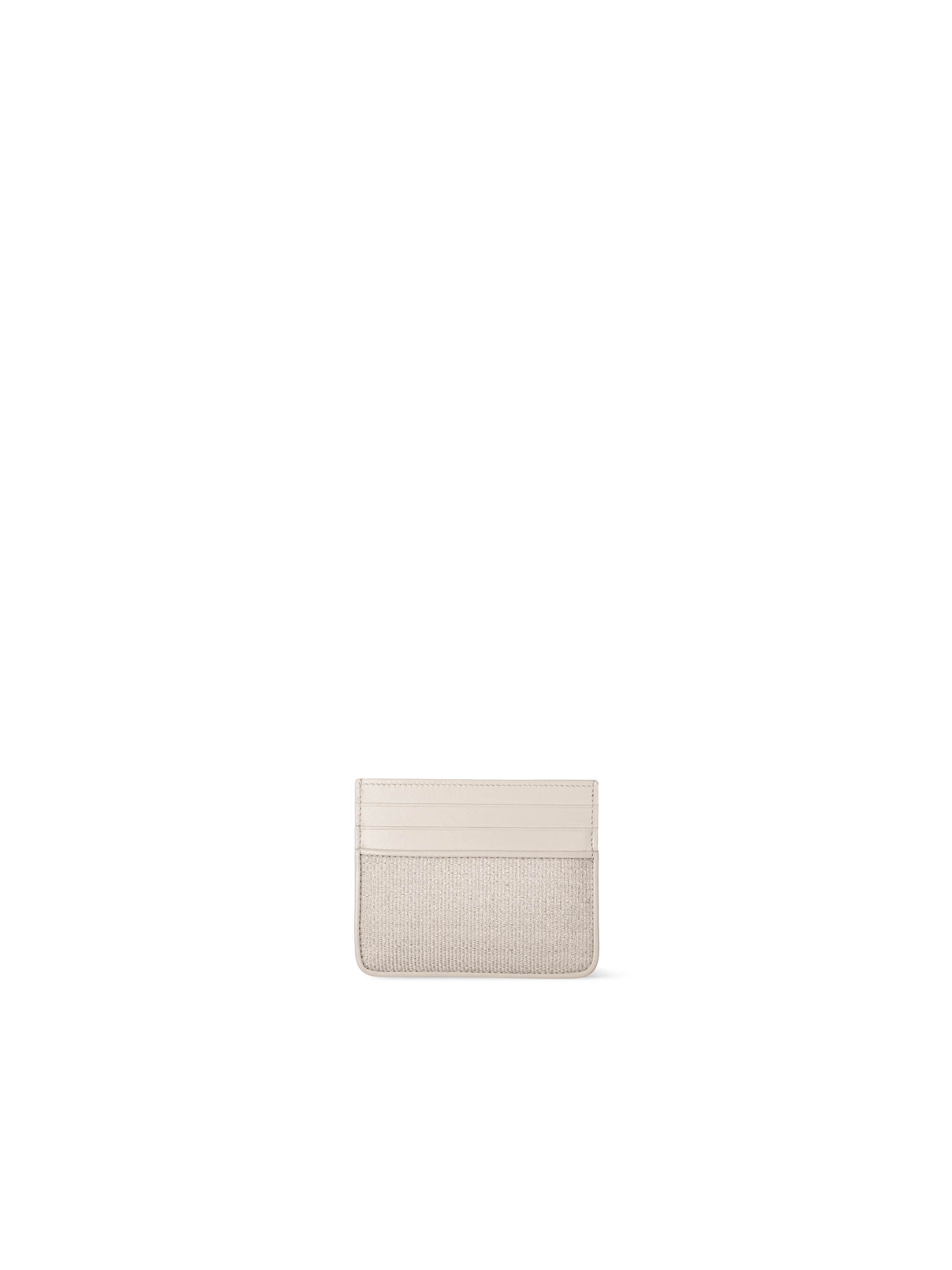 Designer Card Holder in Horsehair and Leather - ecru - beige