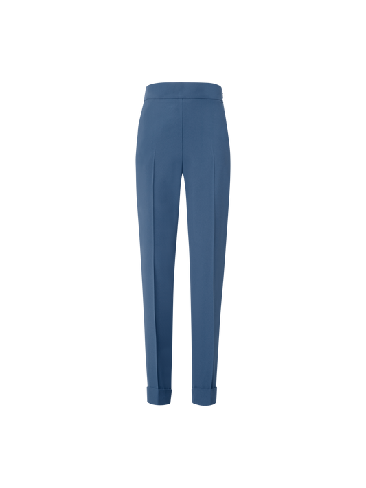 Designer Tapered Ankle Length Pants with Elastic Waist - blue