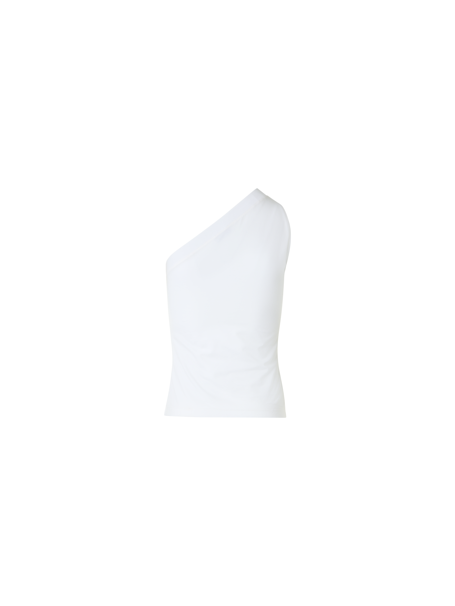Designer Fitted One-Shoulder Cotton Jersey Top - ecru