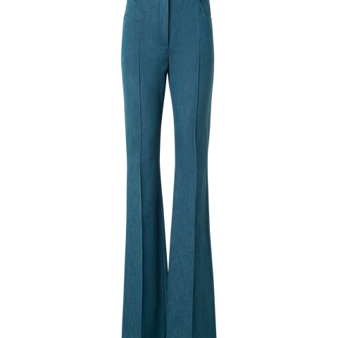 Farid Bootcut Pants in Stretch-Cotton Denim