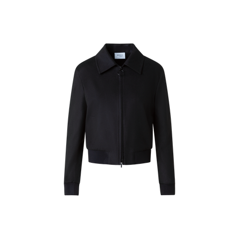 Short Wool Cashmere Bomber Jacket