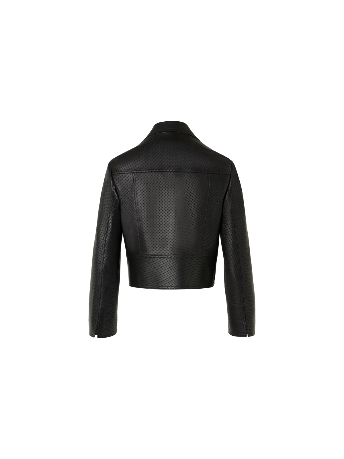 Designer Biker Jacket in Pin Dot Nappa Leather - black