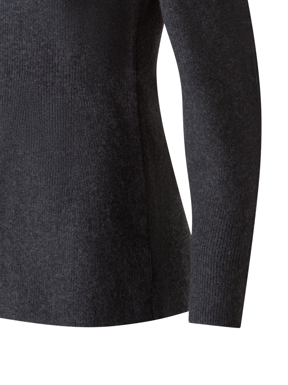 Designer Long Ribbed Cashmere V-Neck Cardigan - grey