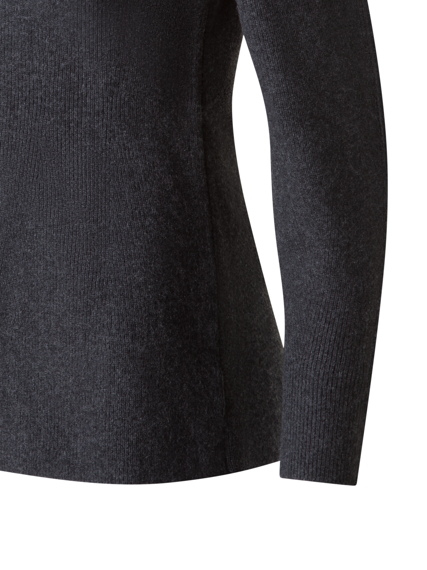 Designer Long Ribbed Cashmere V-Neck Cardigan - grey
