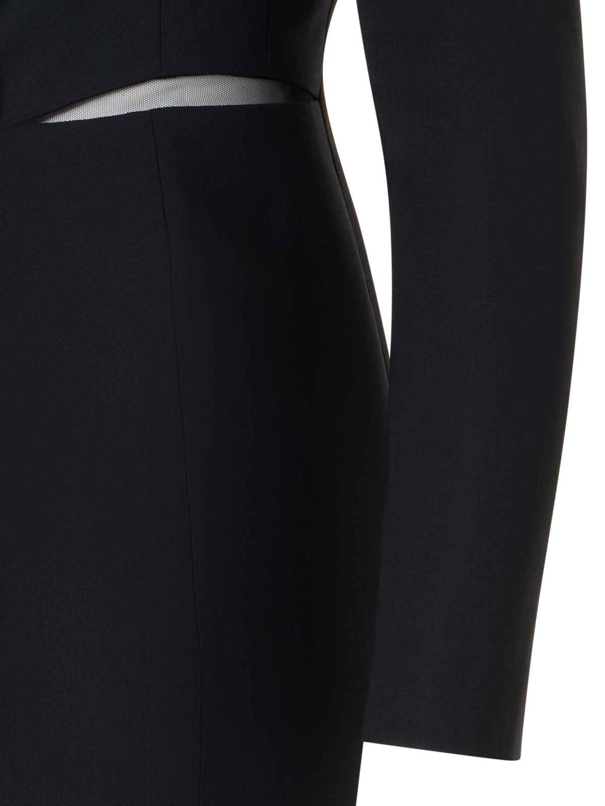 Designer Wool Double-Face Dress with Knot Waist - black